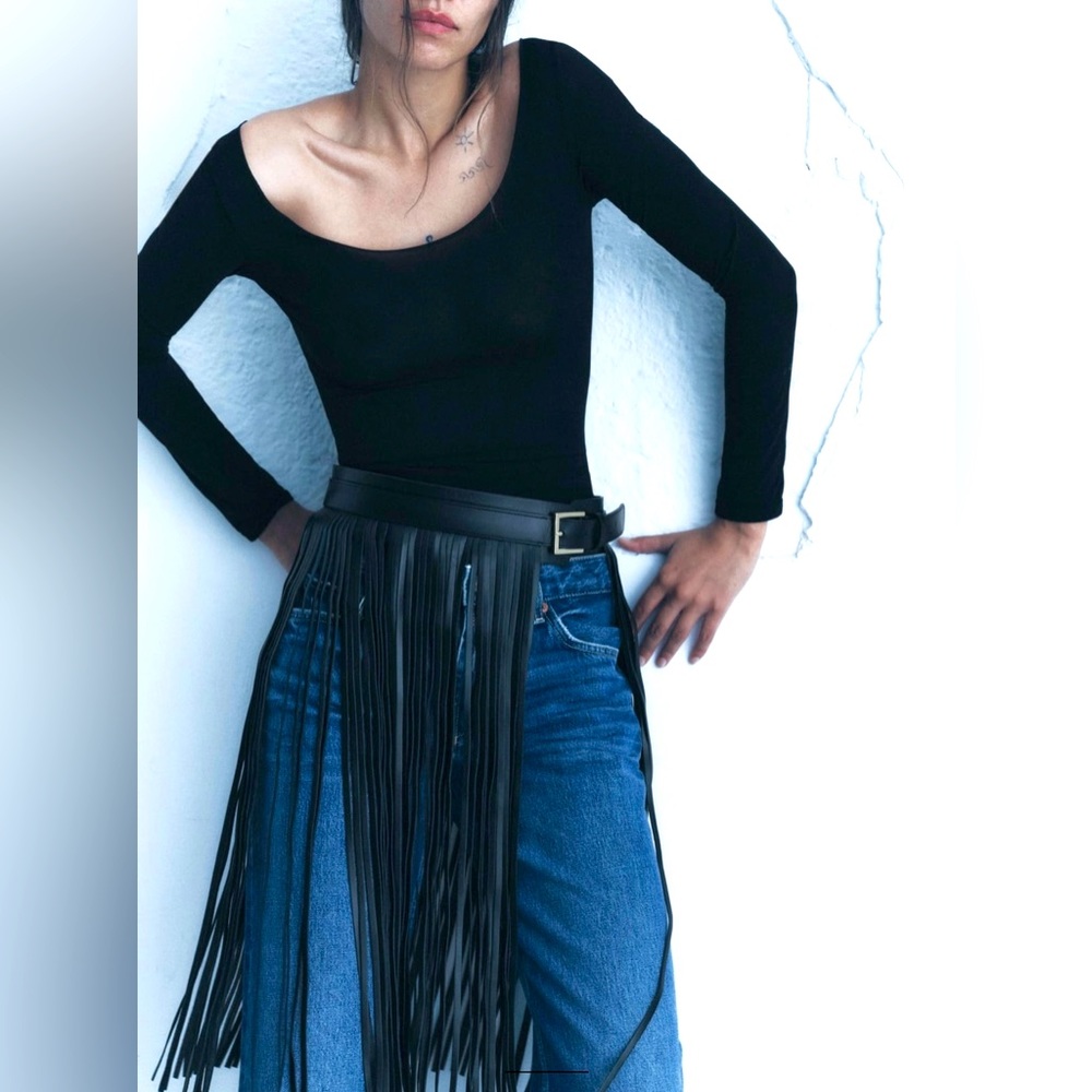ZARA FRINGED LEATHER BELT SPECIAL EDITION
